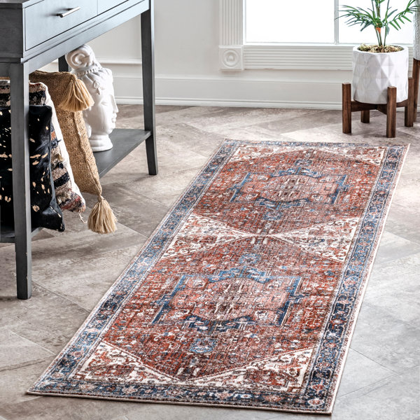 World Menagerie Trial Oriental Blue/Red Area Rug & Reviews Wayfair